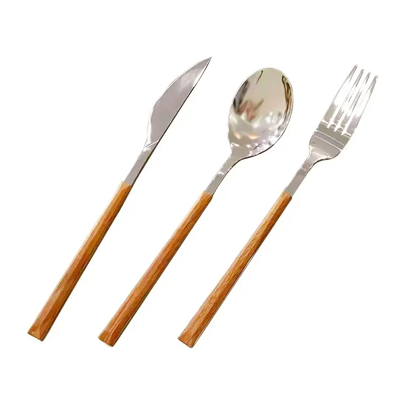 High-Quality Simple stainless steel imitation wood grain tableware Factories, Service
