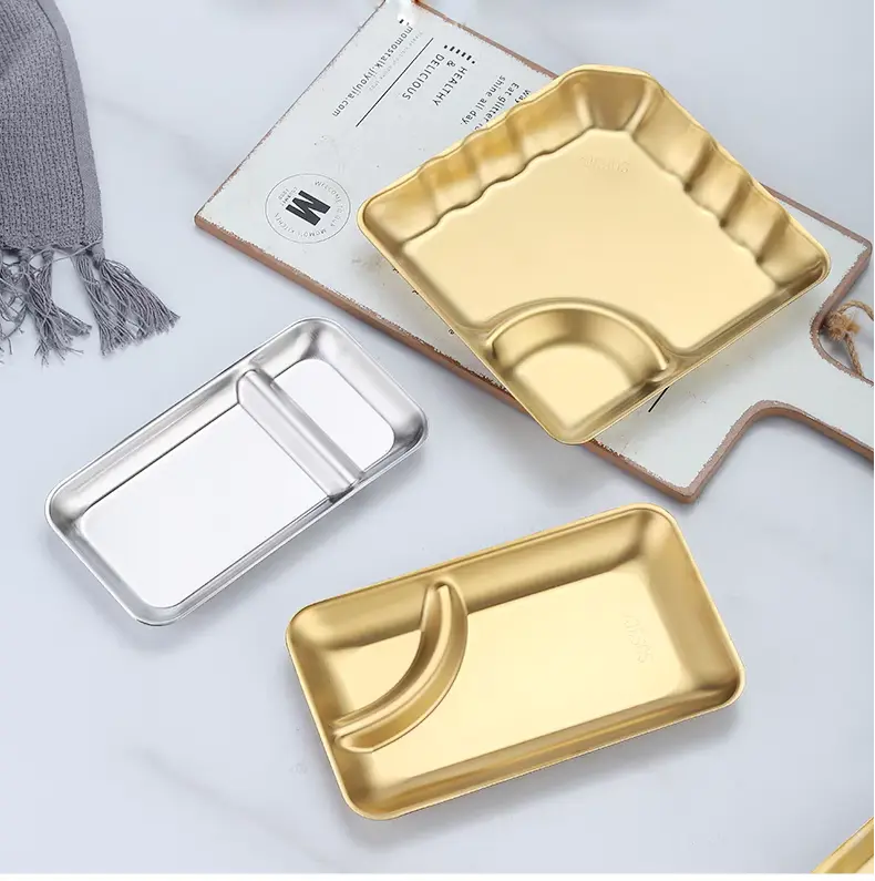 China Stainless Steel Snack Plate Compartment Dipping Sauce Tray Supplier, Exporters