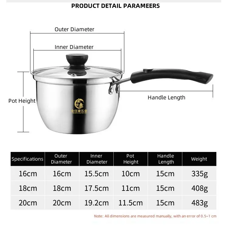 Stainless steel single-handled stockpot details 6