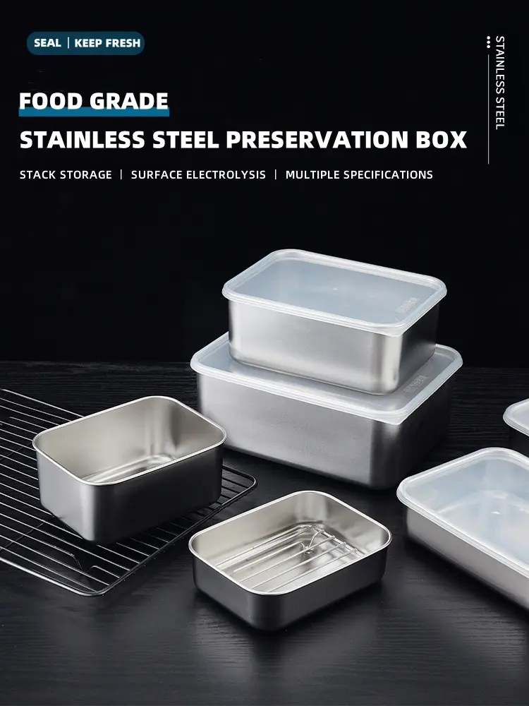High-Quality Food grade PE plastic cover stainless steel fresh-keeping box Exporter, Exporters
