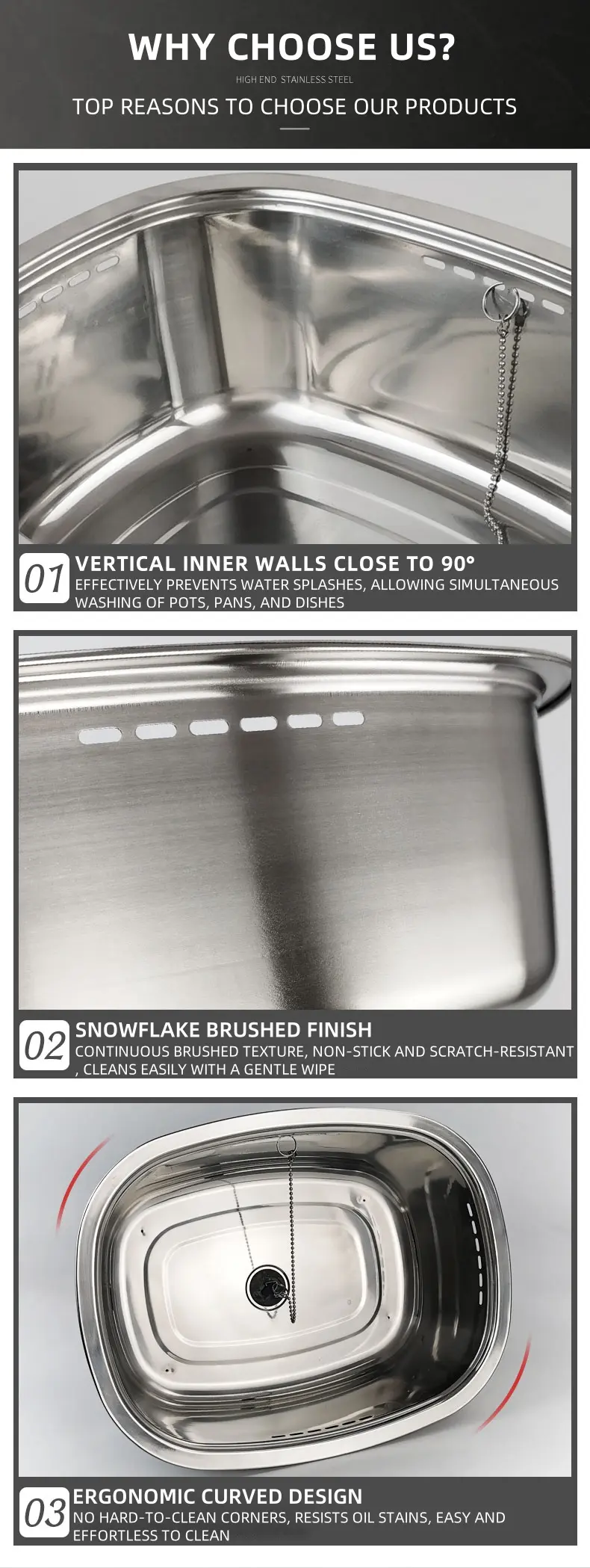 Stainless steel sink detail 4