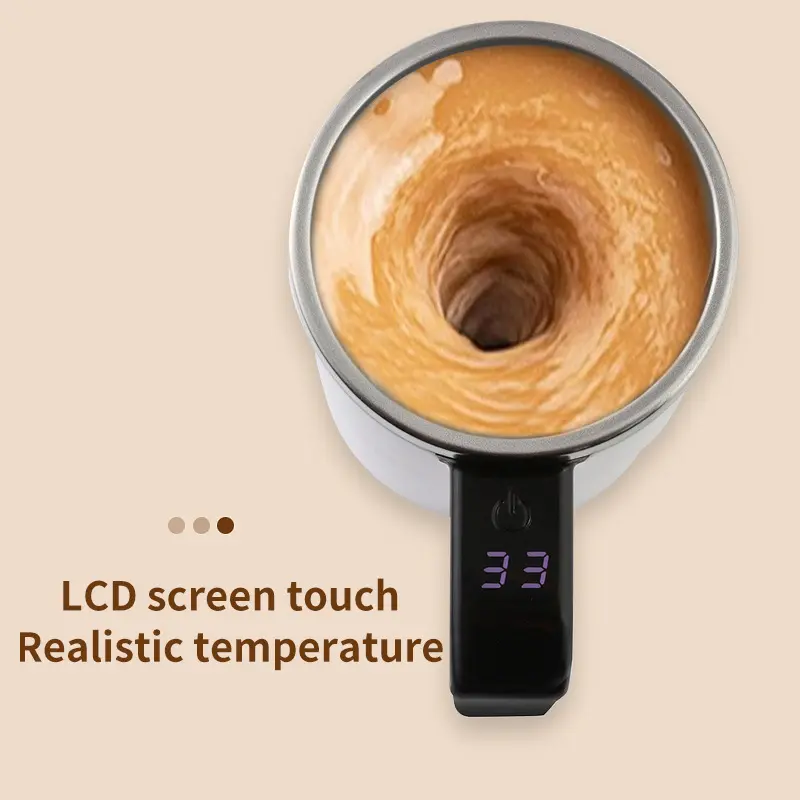 Wholesale Intelligent Temperature Measurement Magnetic Automatic Blender Cup Electric Portable Coffee Cup Milkshake Cup Fitness Protein Shaker Cup Manufacturers, Exporter