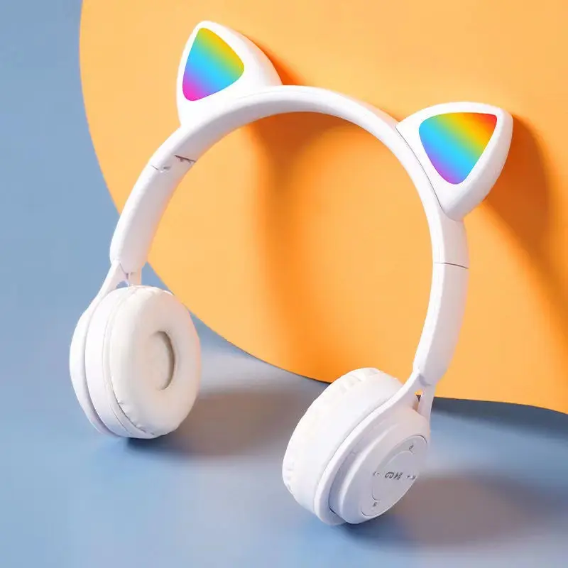 Best Y08M Cat Ears LED Headset - Foldable Stereo Sound, Plug & Play Factories, Service