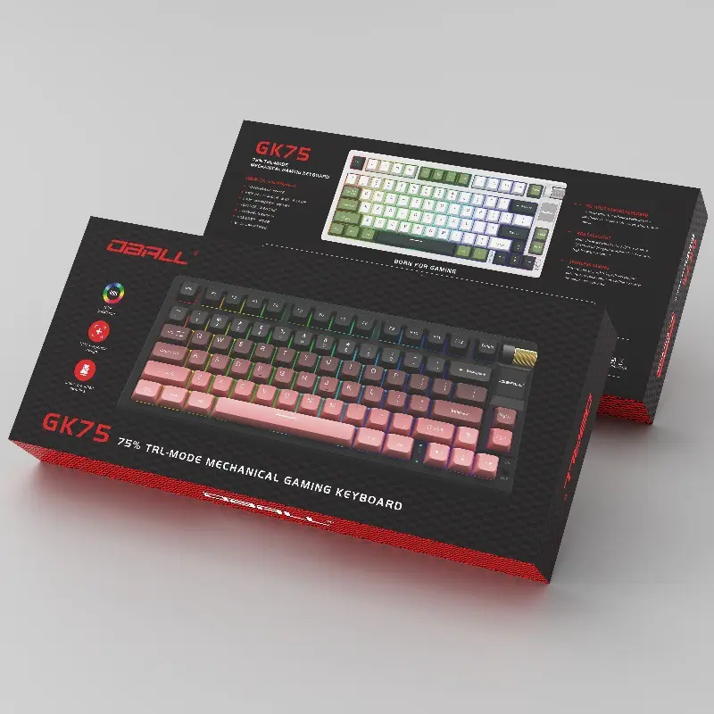 Famous Seven Dragon Ball GK75 Customized Tri-Mode Mechanical Keyboard Wireless Bluetooth Portable Gaming Wired Cyan Shaft Keyboard Factory, Exporter