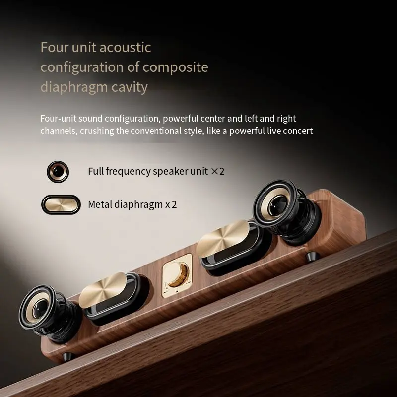 Wholesale Hewitt M16 Bluetooth Retro Wood Grain Stereo Speaker Factory, Factories