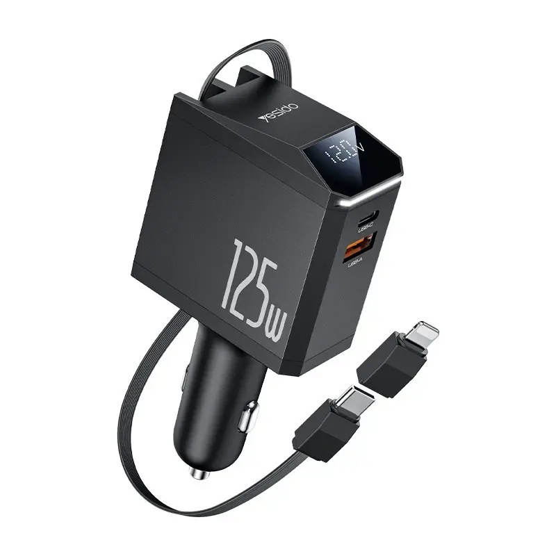 Famous Retractable Fast Car Charger for Apple & Huawei Phones Factory, Exporter