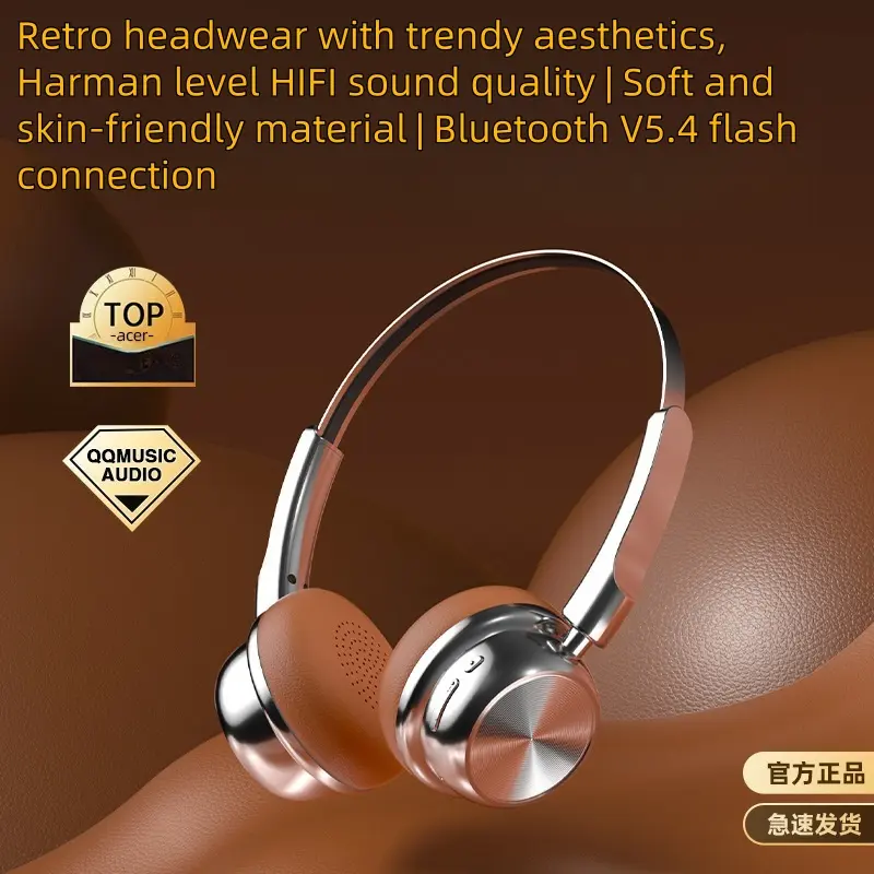 Famous 2025 CR-20 Retro Fashion Merad Metal Bluetooth Headset 5.4 Headphones with Ultra Long Battery Life Factories, Product