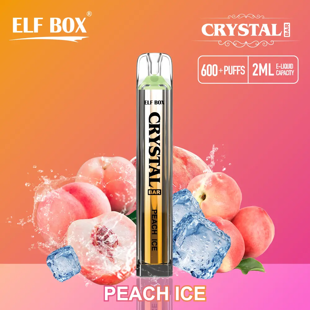 Wholesale New ELF BOX CRYSTAL BAR Fruit Flavored Disposable Electronic Cigarette - 600 Puffs Large Capacity Cool Icy Mouthfeel