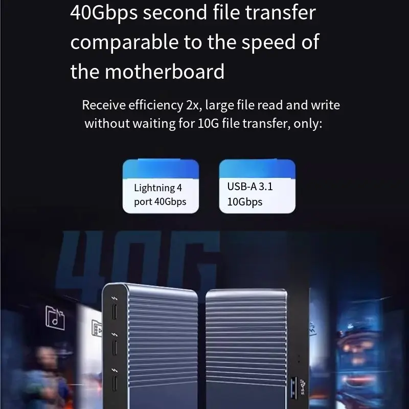 Custom Thunderbolt 4 Docking Station 8K Projection Multi-screen Heterodyne Docking Station 40Gbps Rate Apple Computer Laptop Dedicated Exporters, Product