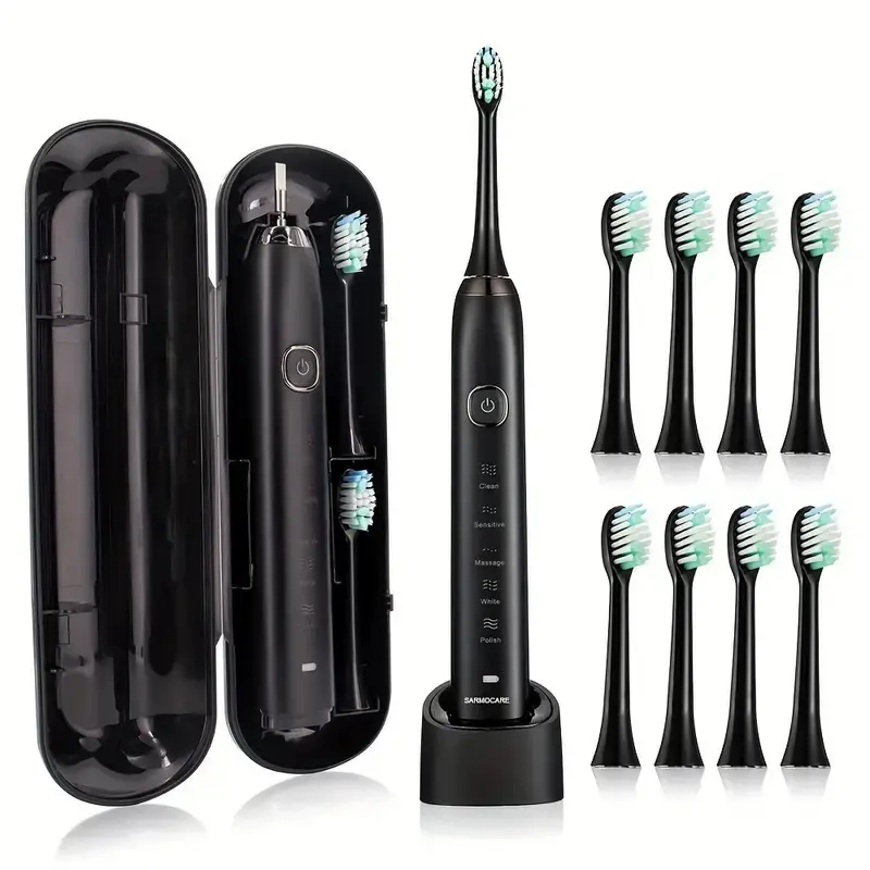 Wholesale 5-speed 8 brush head portable case sonic electric toothbrush adult model induction rechargeable toothbrush