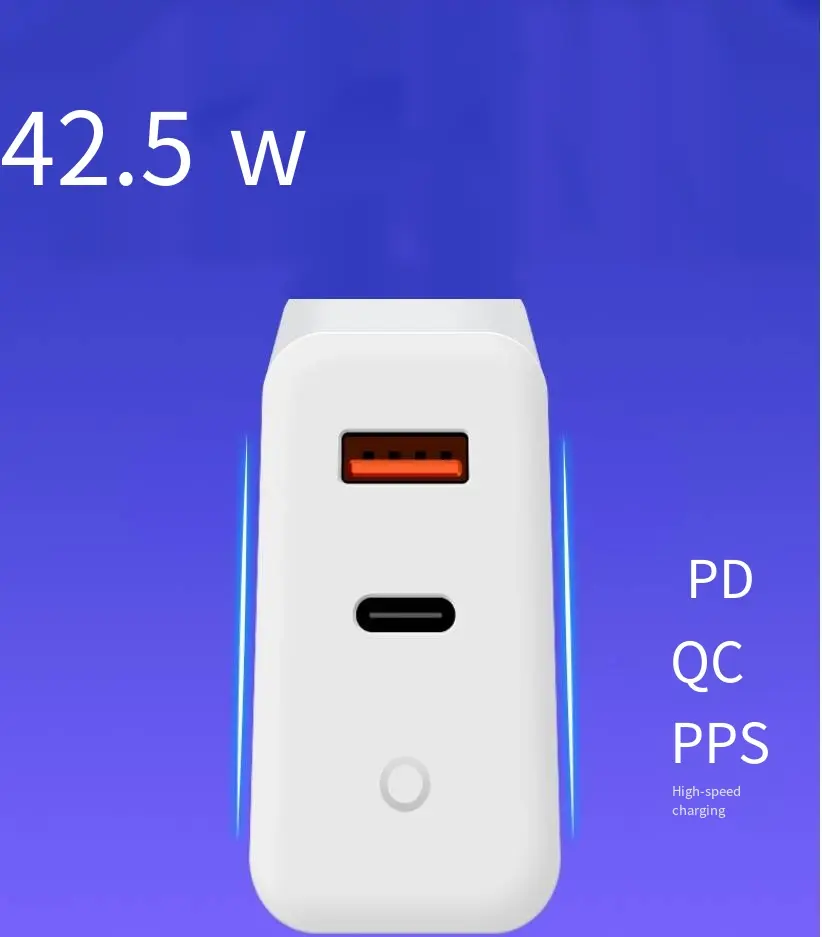 Wholesale 40W European Standard Gallium Nitride 1C1A Multi-Protocol Charger PD20W+QC3.0 Dual Port PPS Independent Smart Fast Charger Manufacturers, Exporters