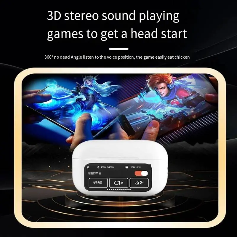 Custom Five Generations Of A9Pro Bluetooth Headset Display Ultra-Long-Lasting ANC Noise-Canceling V8 Wireless Headset Manufacturers, Factories
