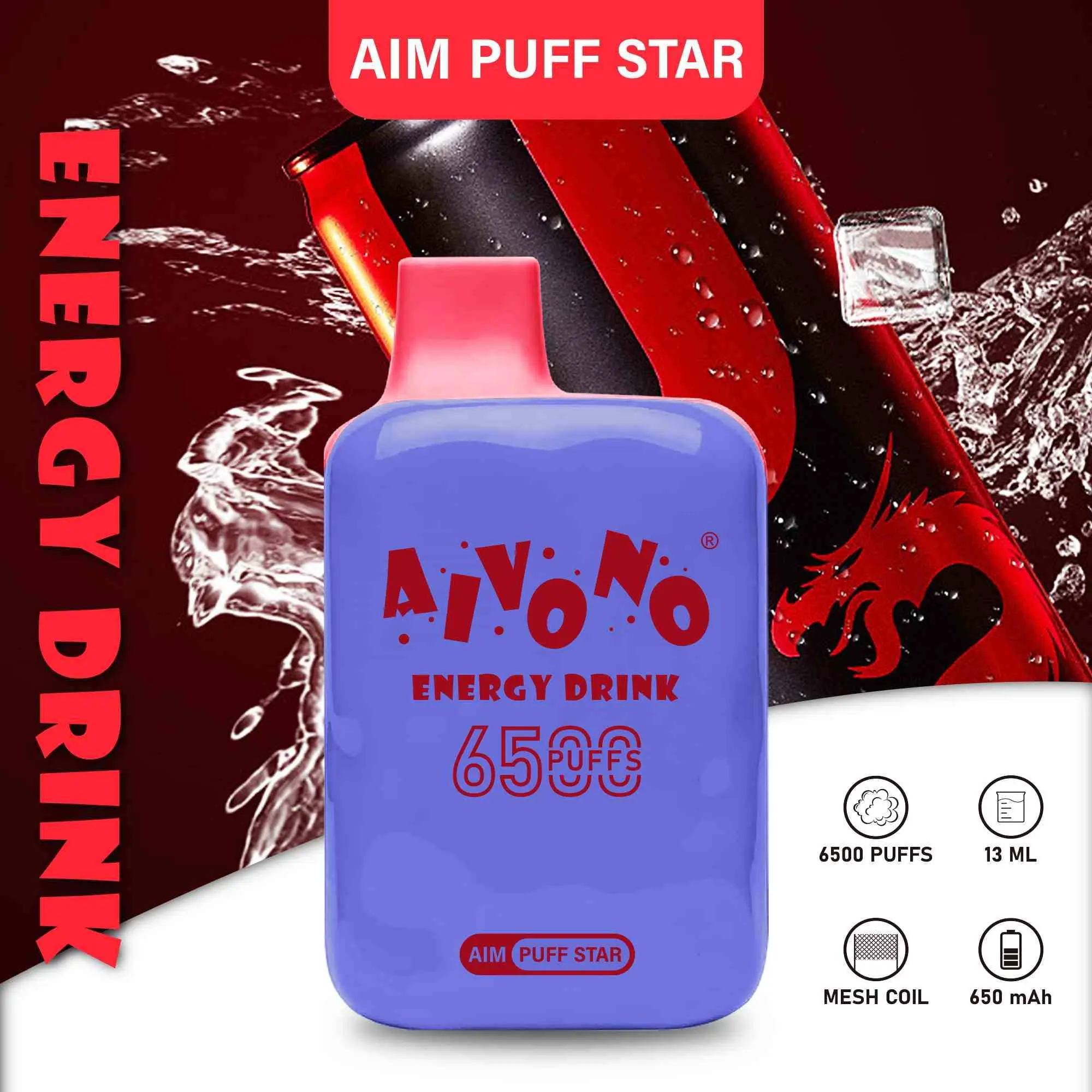 Custom AIVONO AIM-PUFFSTAR 6500: Removable Atomizer, Wholesale Supplier, Exporters