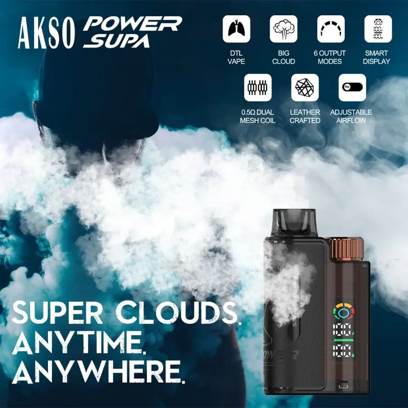 Best AKSO SUPA Power 18000 Leak-proof Electronic Cigarette, Say Goodbye to Embarrassing Troubles Exporter, Product