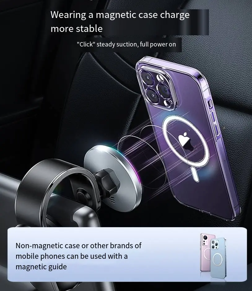 Wholesale Car Magsafe Magnetic 15w Wireless Charging Phone Holder Car Navigation Suction Cup Phone Holder Wholesale Products, Service
