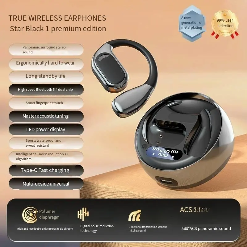 Wholesale M76 Open Wireless AI Translation Bluetooth Headset Gas Bone Conduction Hanging Ear Type Running Sports Special Headset 5.4 Factories, Exporters