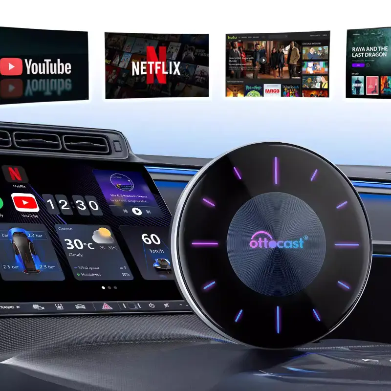 Famous OTTOCAST P3 Car Android 12 Box SIM Ai Box Wired To Wireless Carplay HDMI Manufacturers, Factory
