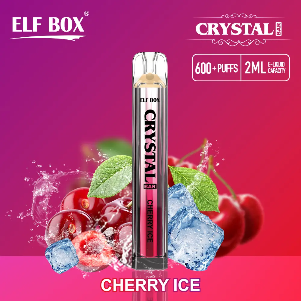 Wholesale New ELF BOX CRYSTAL BAR Fruit Flavored Disposable Electronic Cigarette - 600 Puffs Large Capacity Cool Icy Mouthfeel