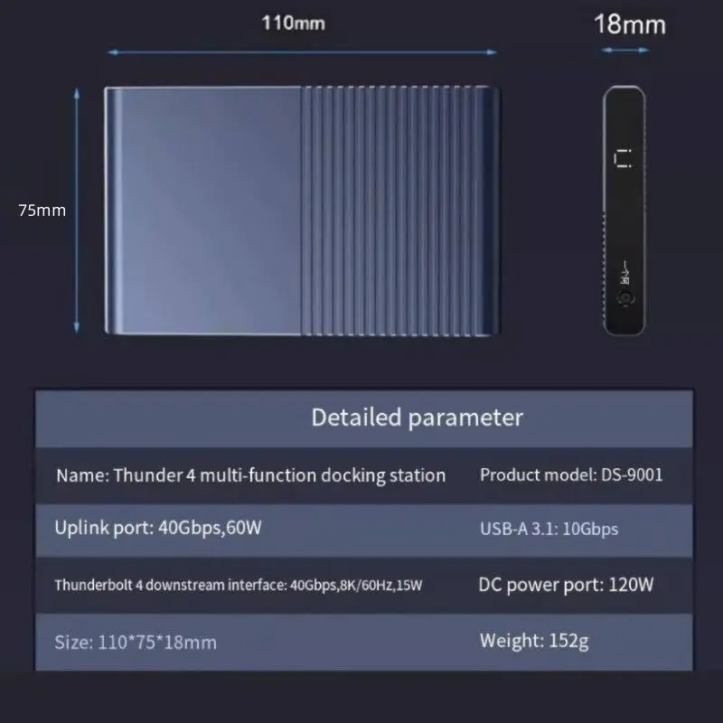 Custom Thunderbolt 4 Docking Station 8K Projection Multi-screen Heterodyne Docking Station 40Gbps Rate Apple Computer Laptop Dedicated Exporters, Product