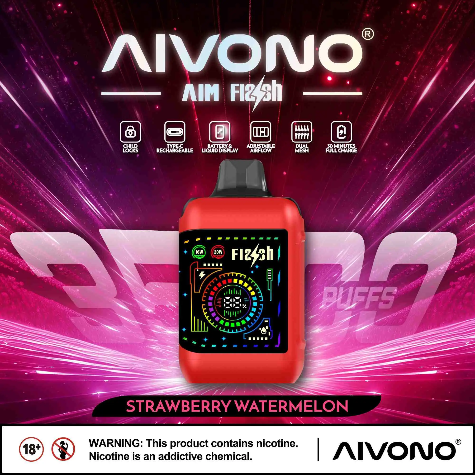 Custom AIVONO AIM FLASH35000 - 5% Nicotine Salt Portable Nebulizer Manufacturer, Exporters
