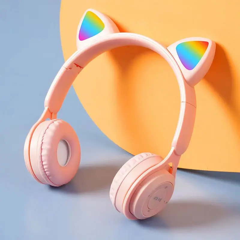 Best Y08M Cat Ears LED Headset - Foldable Stereo Sound, Plug & Play Factories, Service