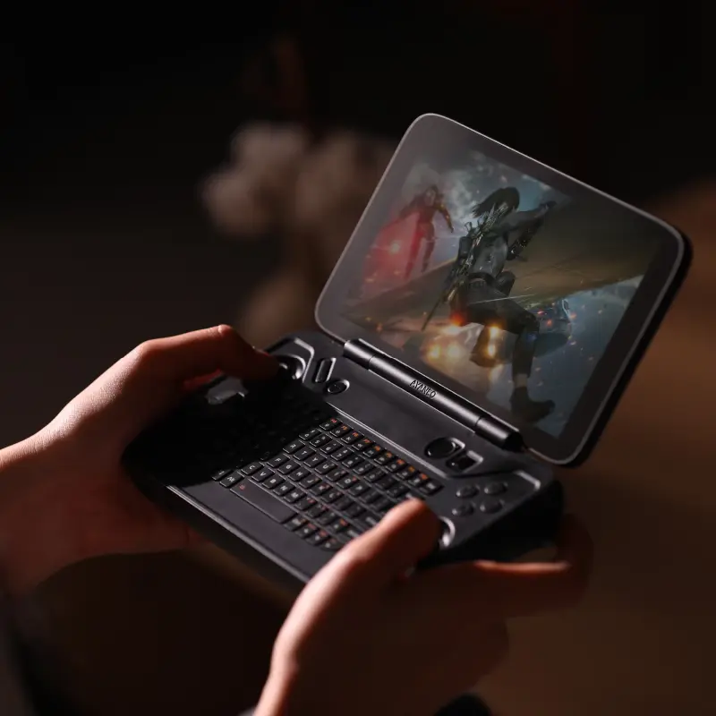 Famous AYANEO FLIP KB Konsol Game Saku Lipat Keyboard Penuh 120Hz Sikat Tinggi Layar Kecerahan Tinggi AMD Rui Long 7840U / 8840U Hall Joystick Windows Pocket PC Suppliers, Factories