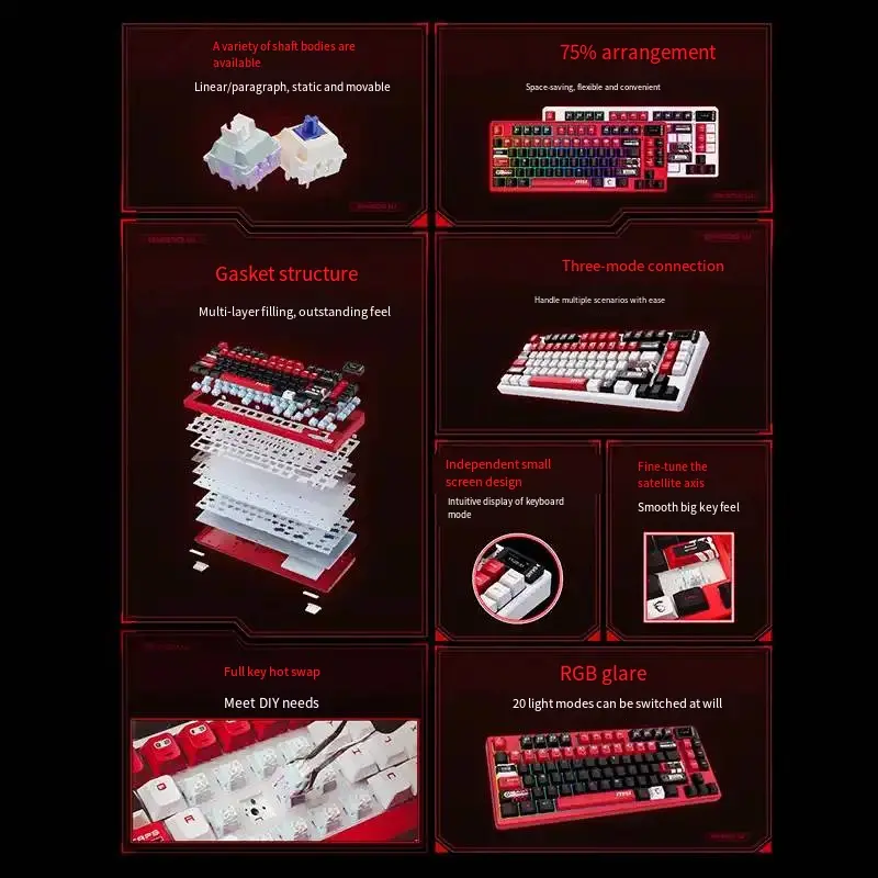 Custom FORGE GK600 W Tri-Mode Mechanical Keyboard - Versatile Gaming Choice Manufacturer, Products