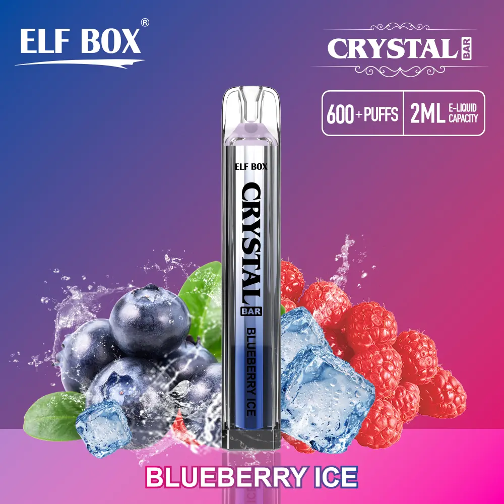 Wholesale New ELF BOX CRYSTAL BAR Fruit Flavored Disposable Electronic Cigarette - 600 Puffs Large Capacity Cool Icy Mouthfeel