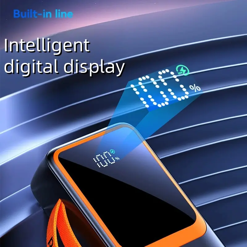 Custom 50,000 mAh High-Capacity Digital Display Mobile Power With Cable Super Fast Charging Real Standard Charging Treasure Supplier, Product