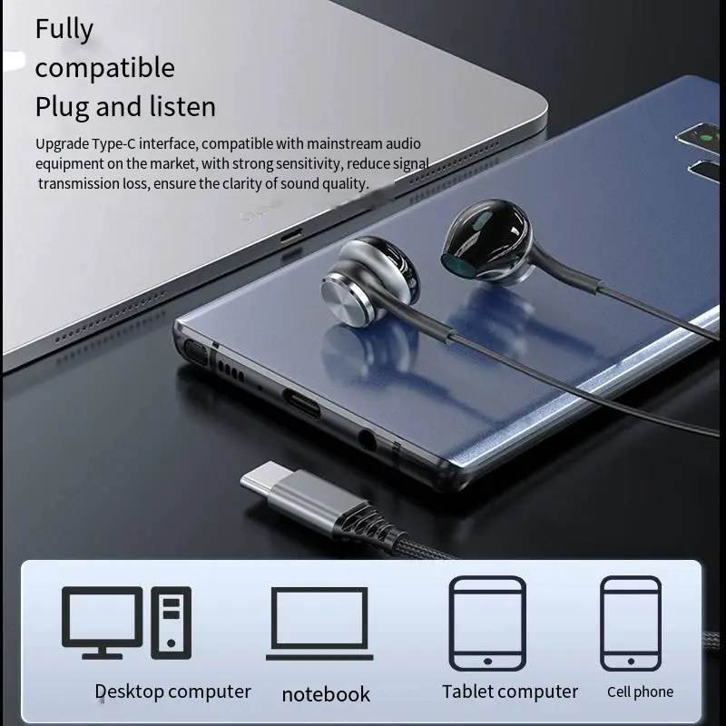 Famous Type-C In-Line Wired Headset for Huawei, Xiaomi, MacBook Product, Service