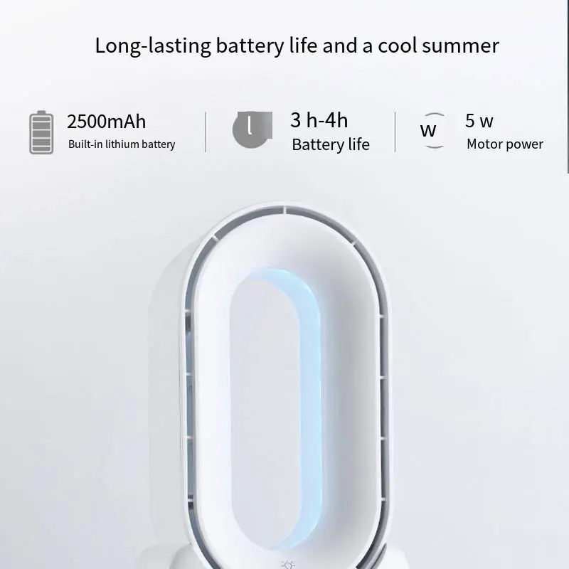Best Bladeless Fan USB Rechargeable Portable Desktop Small Mute Household Fan Creative Bladeless Fan Factories, Service