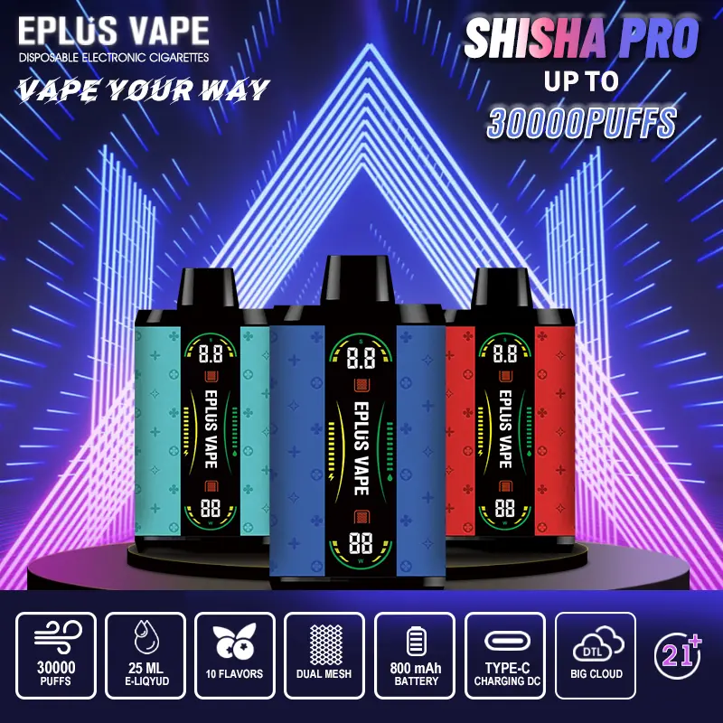 Wholesale SHISHA PRO30000 Puffs - Premium Vape at Airport with Dual Mesh Coil & 0.5% Nicotine | Fast Type-C Charging, Airflow Control, Vape for Beginners Exporter, Service
