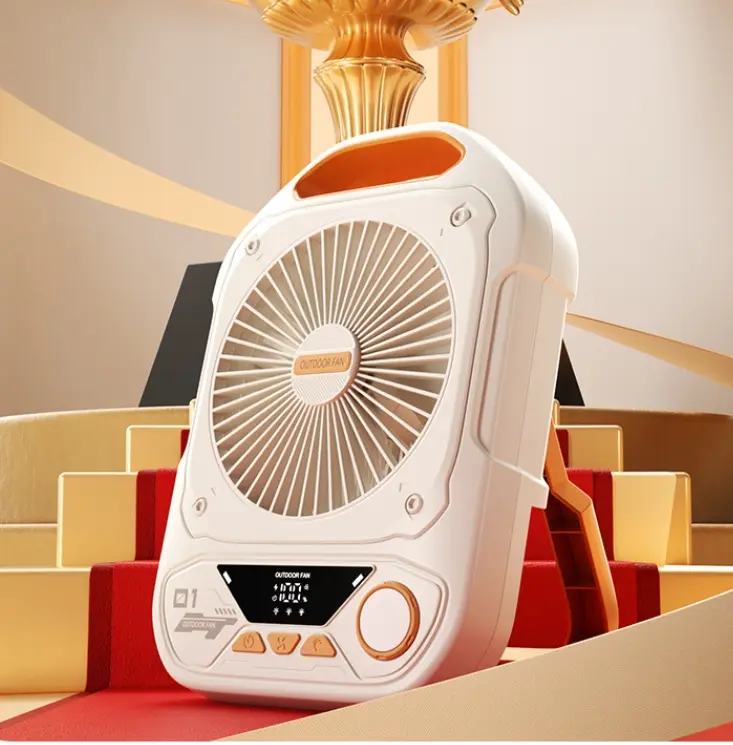 Custom High Speed Wind Outdoor Fan USB Rechargeable Electric Fan Portable Mute LED Light Camping Fan Light Rechargeable Cell Phone Manufacturer, Manufacturers