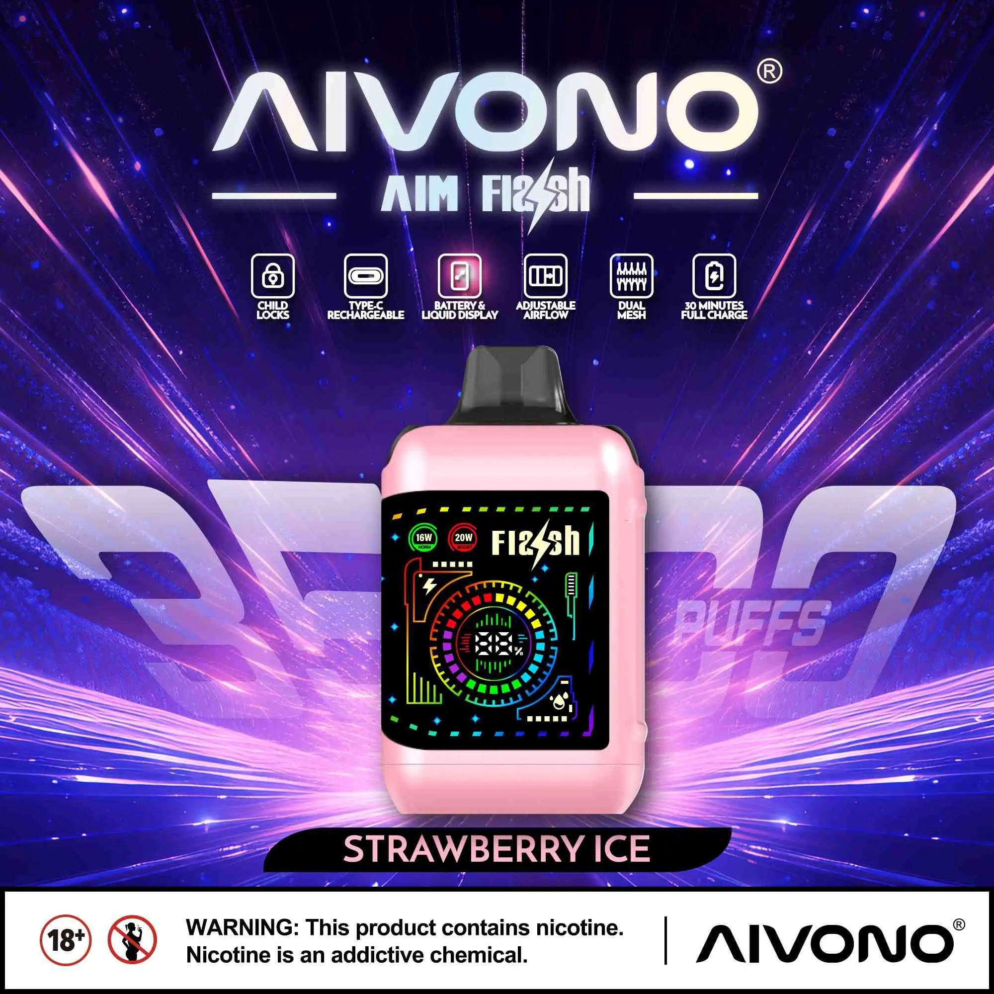 Custom AIVONO AIM FLASH35000 - 5% Nicotine Salt Portable Nebulizer Manufacturer, Exporters