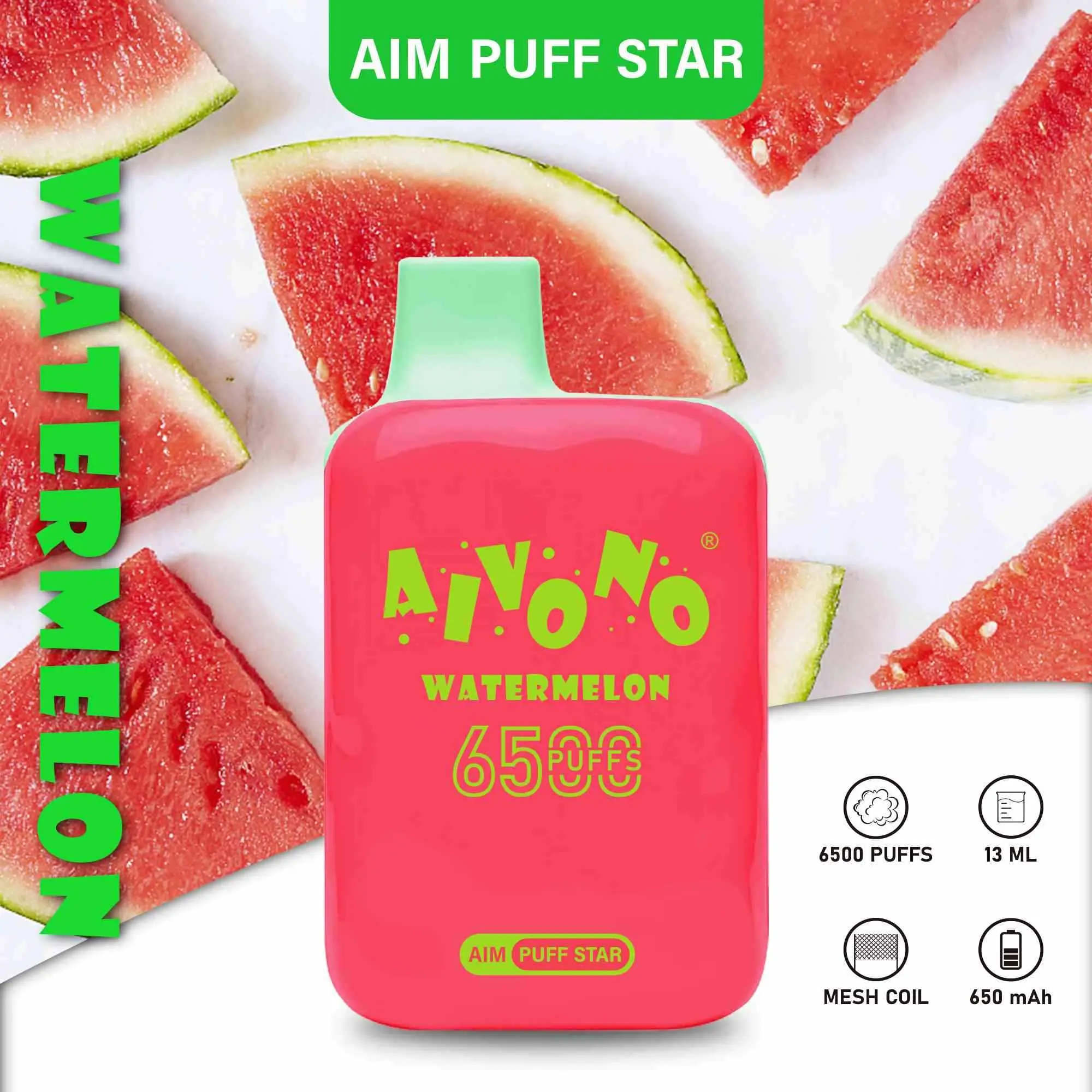 Custom AIVONO AIM-PUFFSTAR 6500: Removable Atomizer, Wholesale Supplier, Exporters