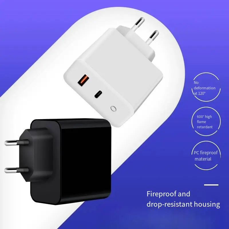Wholesale 40W European Standard Gallium Nitride 1C1A Multi-Protocol Charger PD20W+QC3.0 Dual Port PPS Independent Smart Fast Charger Manufacturers, Exporters