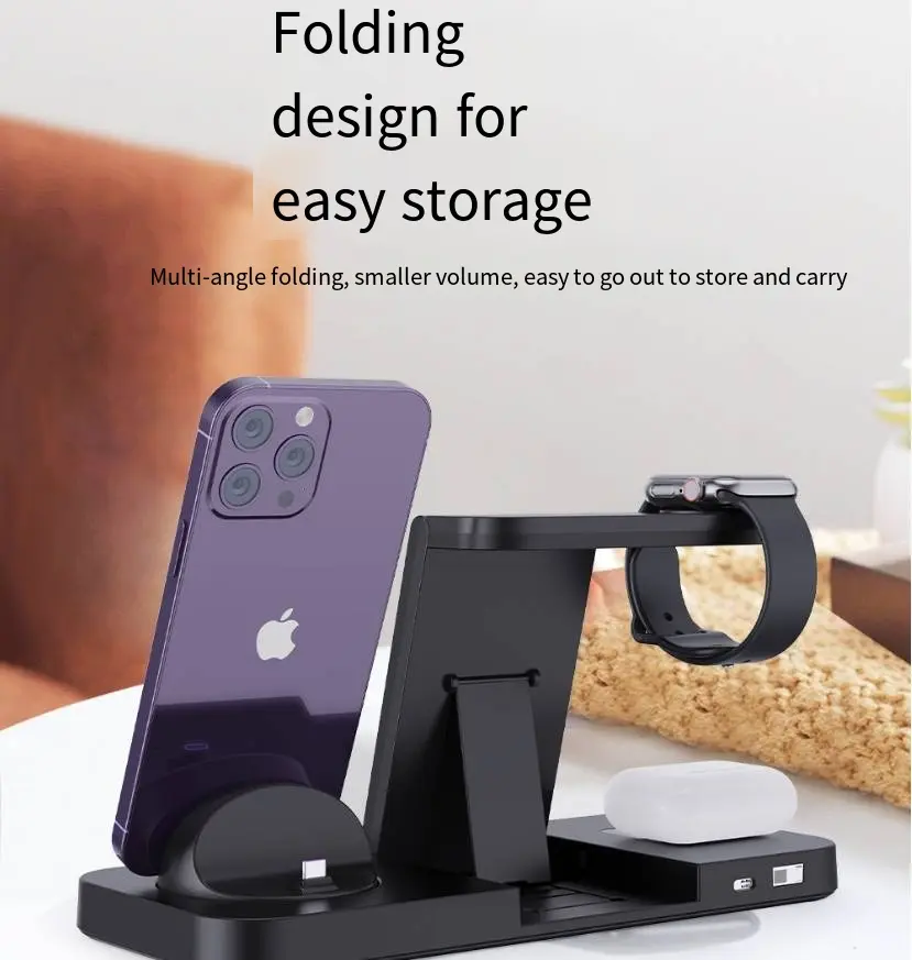 Wholesale Foldable 6-in-1 Wireless Charger for Apple & Samsung Phones Manufacturers, Exporters