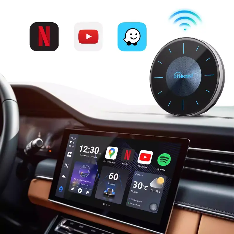 Famous OTTOCAST P3 Car Android 12 Box SIM Ai Box Wired To Wireless Carplay HDMI Manufacturers, Factory