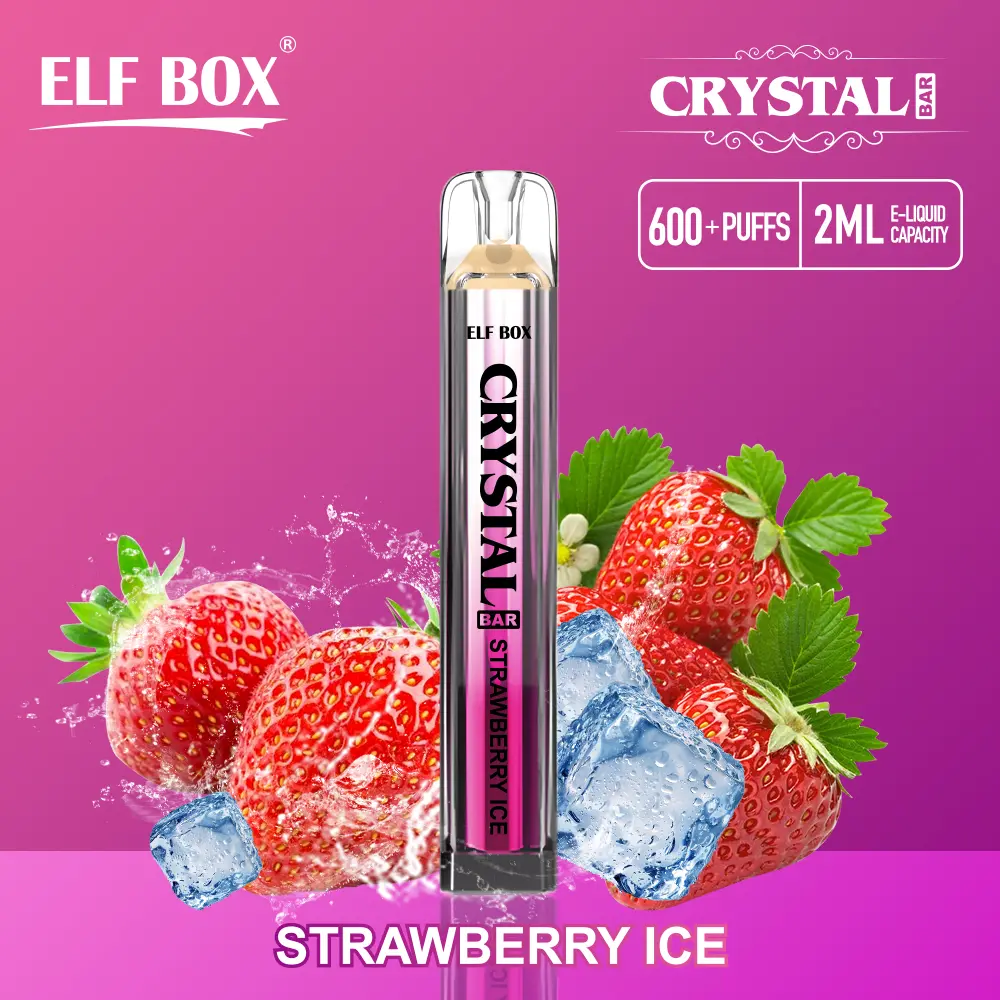 Wholesale New ELF BOX CRYSTAL BAR Fruit Flavored Disposable Electronic Cigarette - 600 Puffs Large Capacity Cool Icy Mouthfeel