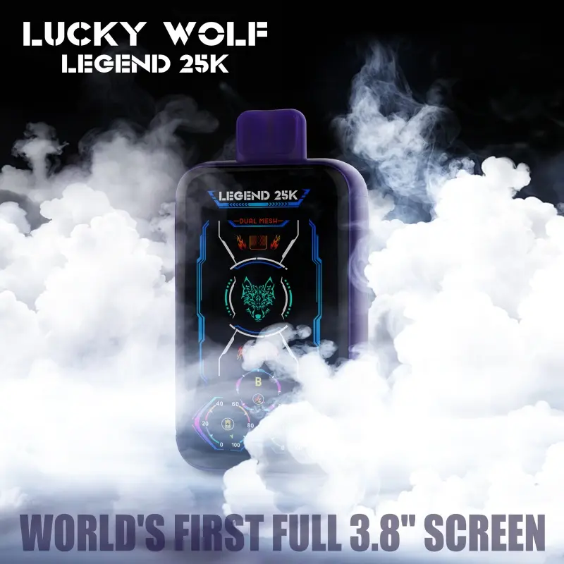 Famous LUCKYWOLF LEGEND 25K QUIT SMOKING ALTERNATIVE MAGIC: 25,000 Puffs Progressive Nicotine Reduction Healthy Transition Disposable E-cigarettes Suppliers, Exporter