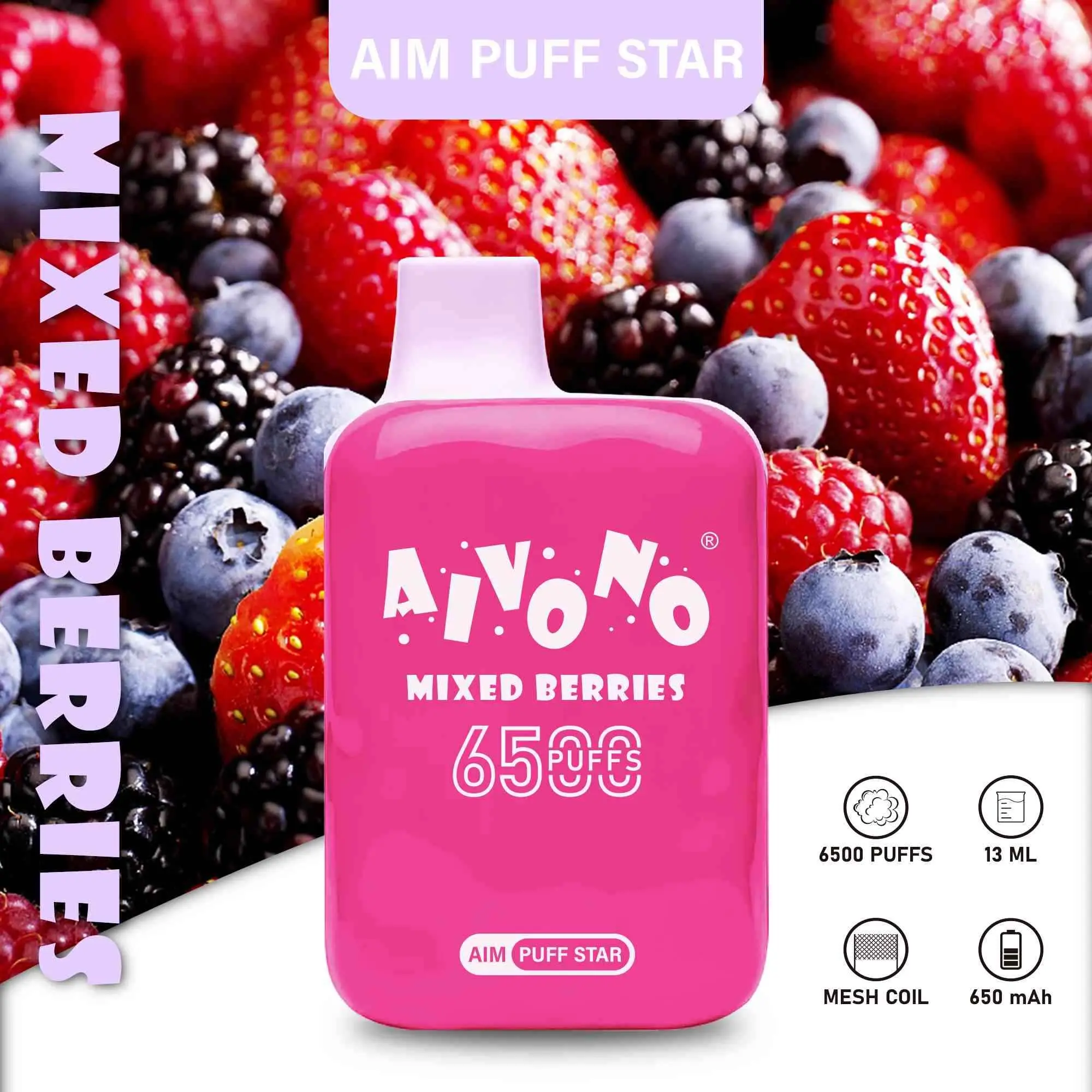 Custom AIVONO AIM-PUFFSTAR 6500: Removable Atomizer, Wholesale Supplier, Exporters