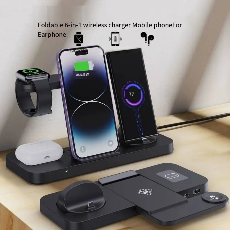 Wholesale Foldable 6-in-1 Wireless Charger for Apple & Samsung Phones Manufacturers, Exporters
