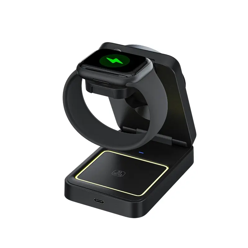 Famous New Folding Magnetic 3-in-1 Wireless Charger 15W Fast Charging Multifunctional Cell Phone Stand Wireless Charger Supplier, Product