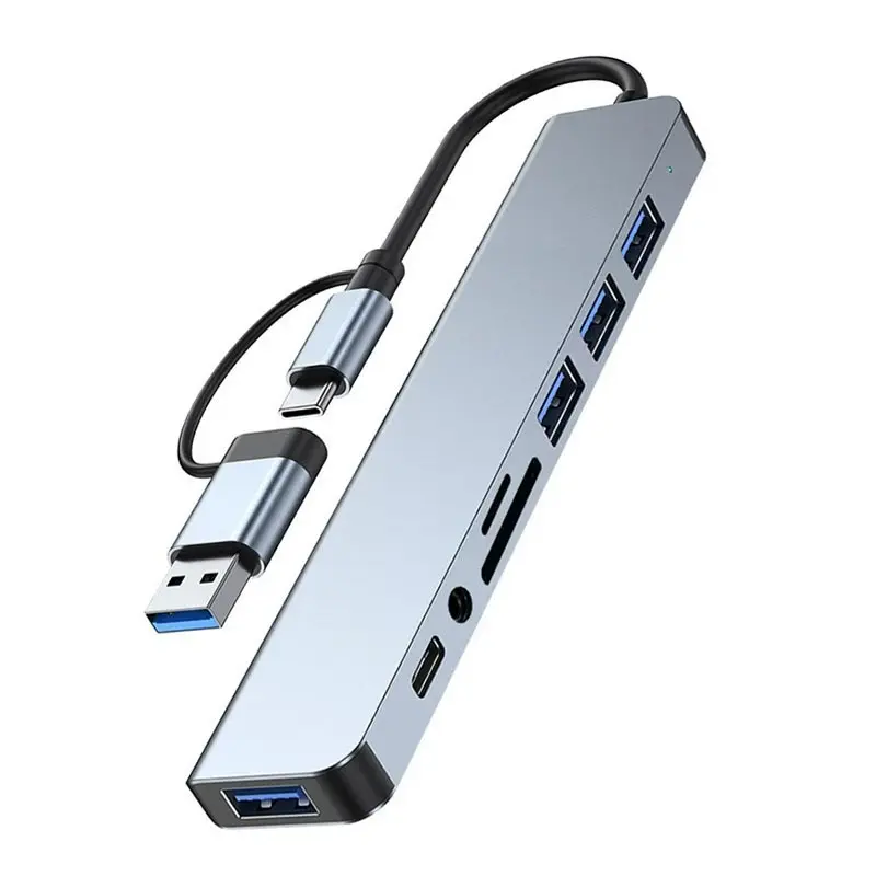 Best Dual Head Usb3.0 Type-c Eight-In-One Docking Station 8in1SD TF Card Reading Hub Data Transmission Manufacturer, Product