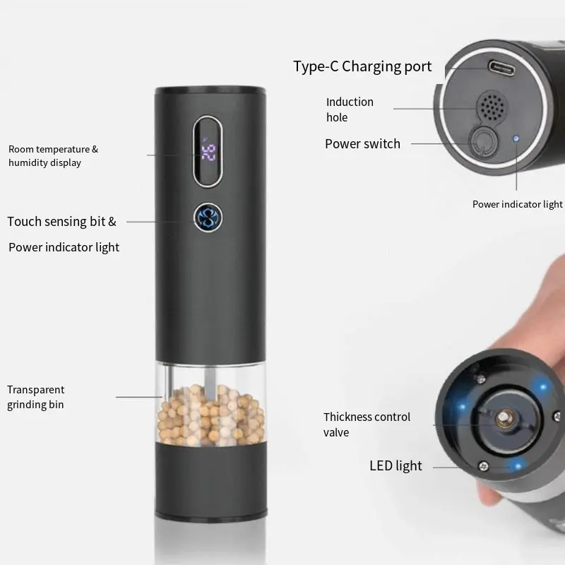 Famous Electric Portable Grinder Cordless Bean Mill USB Automatic Rechargeable Outdoor Party Coarse and Fine Adjustable Manufacturers, Supplier