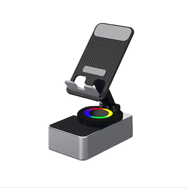 Custom Four-In-One Rechargeable Model Tablet Phone Stand Wireless Bluetooth Speaker Desktop 360 Rotating Sound Suppliers, Factories