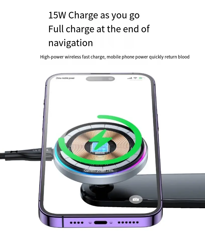 Wholesale Car Magsafe Magnetic 15w Wireless Charging Phone Holder Car Navigation Suction Cup Phone Holder Wholesale Products, Service