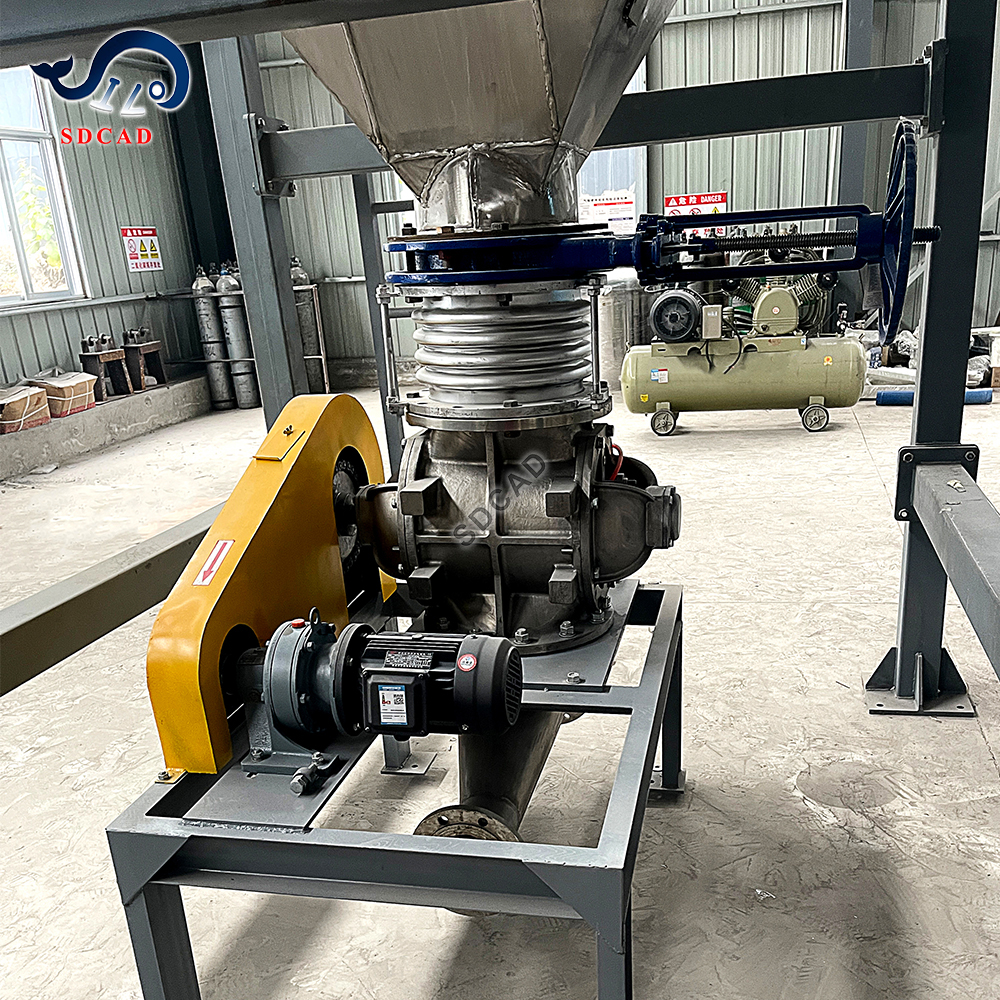Dense Phase Pneumatic Conveying System for Cement Powder with Bin Pump and Rotary Valve