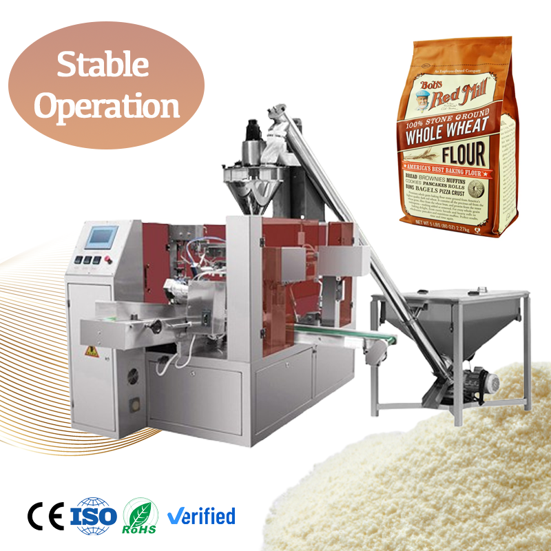 Auger Filler Flour Powder Multi-function Packaging Machines Powder Zipper Premade Pouch Packaging Filling Machine