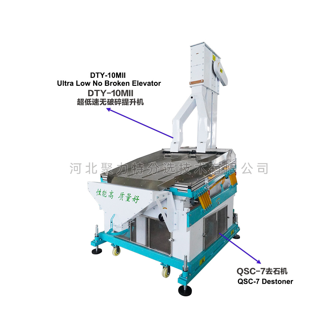 Commercial Grain Seed De-stoner with Adjustable Sieve Durable Stainless Steel for Farm &amp; Seed Processing Plant